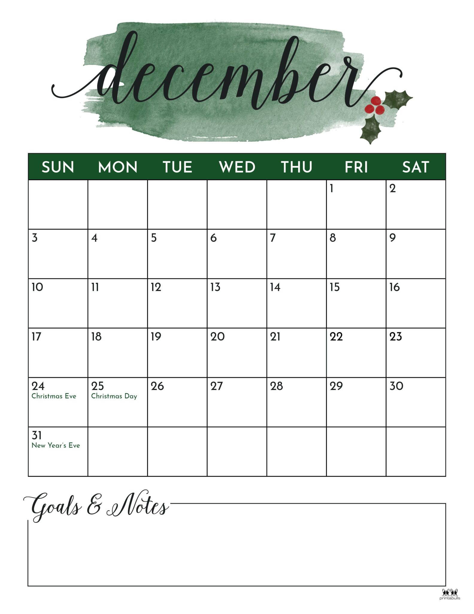 December 2023 Calendars - 50 FREE Printables | Printabulls