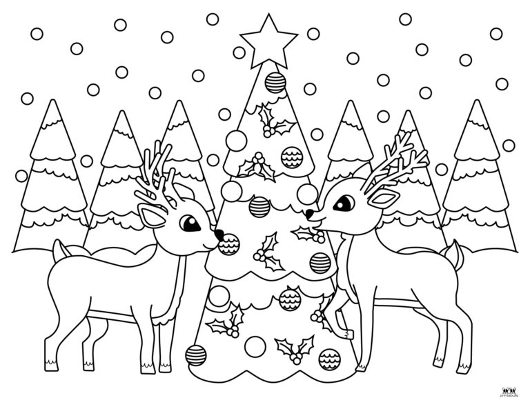 Reindeer Coloring Pages - 30 FREE Printable Pages | Printabulls