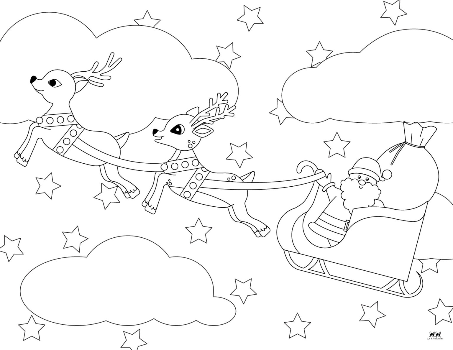 Reindeer Coloring Pages - 30 FREE Printable Pages | Printabulls