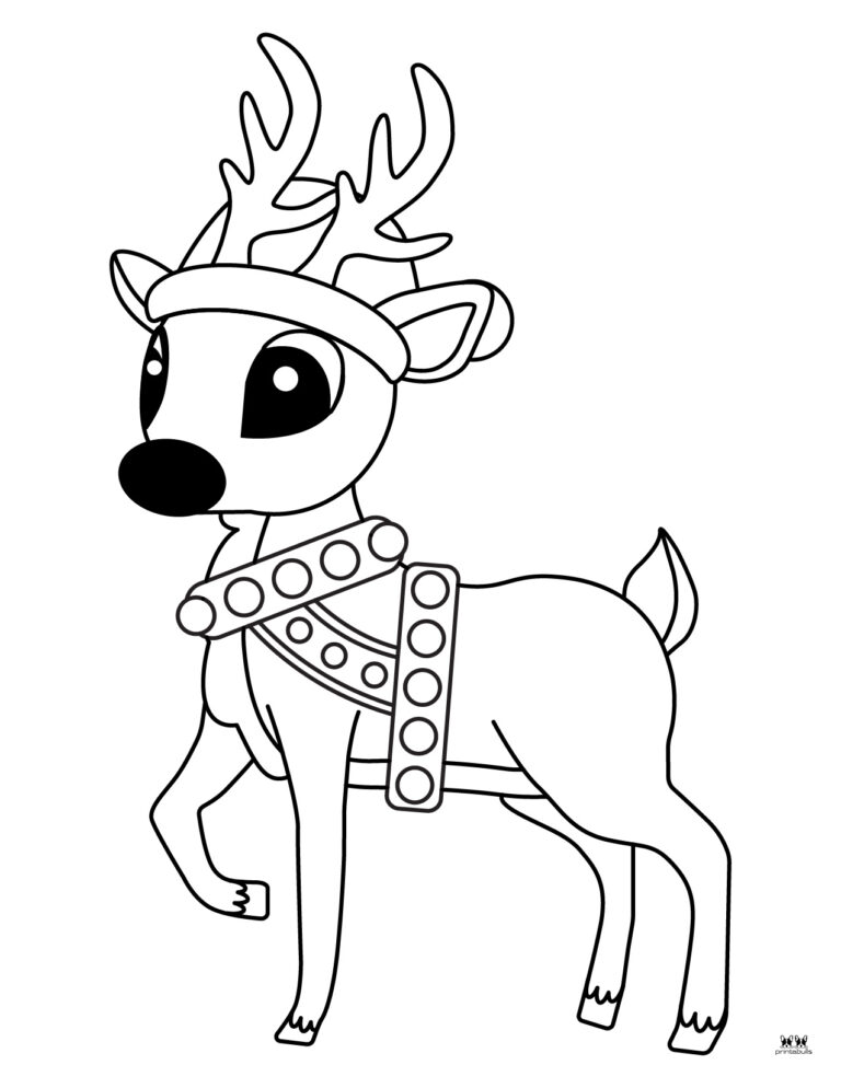 Reindeer Coloring Pages - 30 FREE Printable Pages | Printabulls