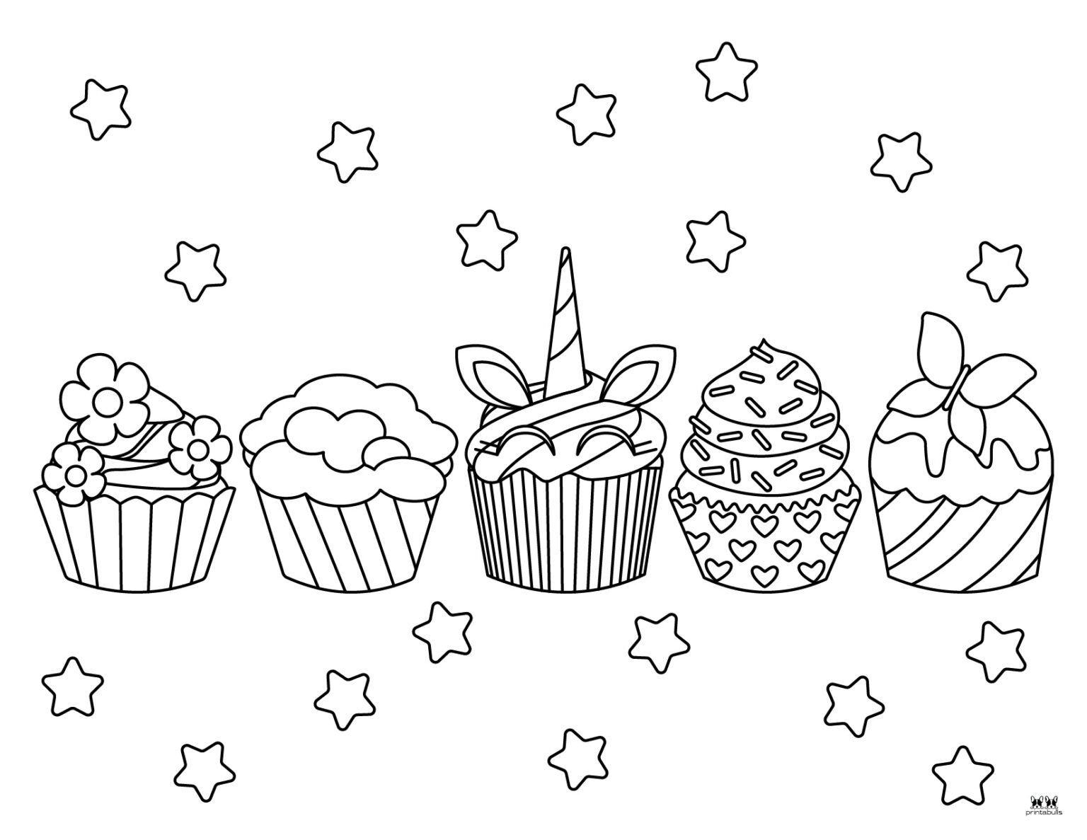 10 Easy Cupcake Coloring Pages for Sweet Fun