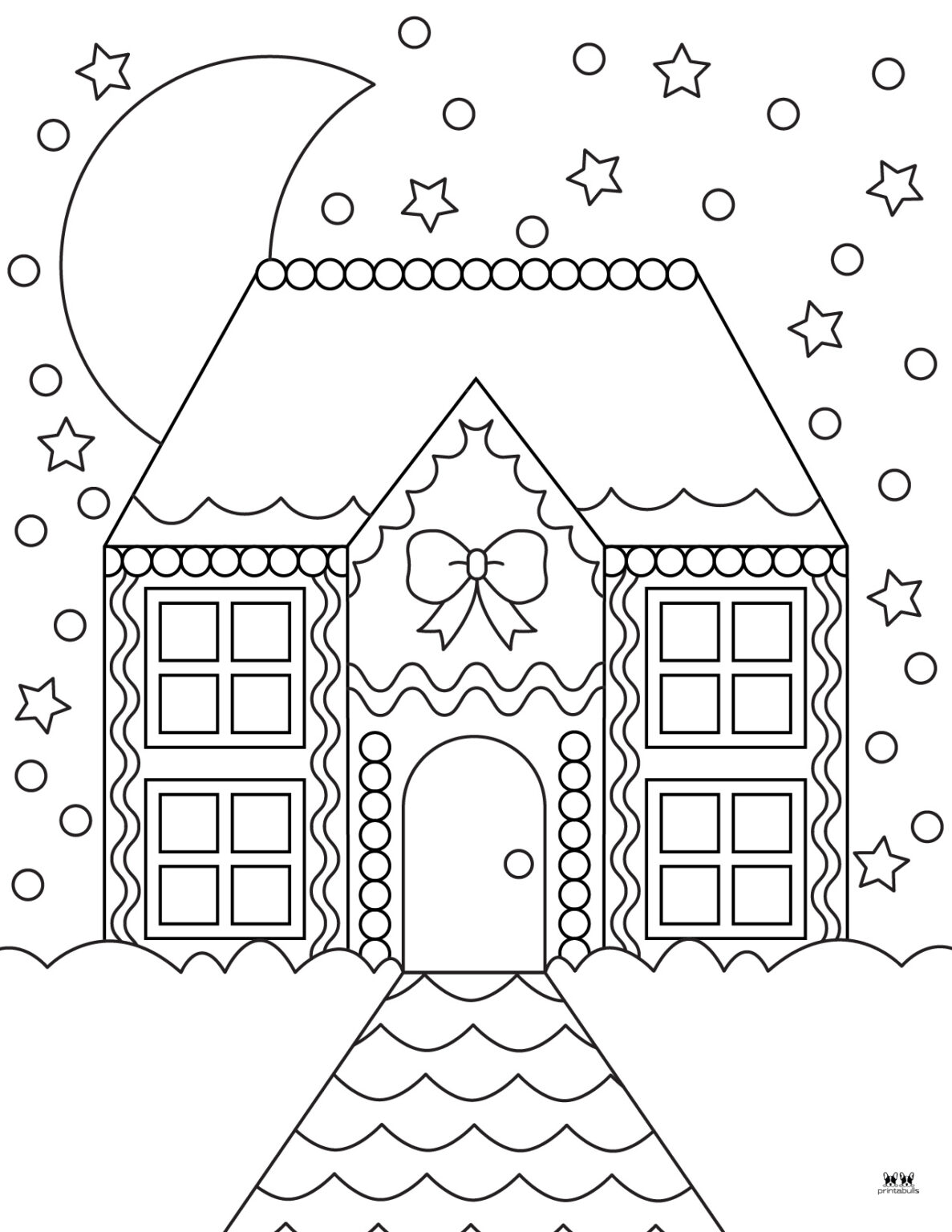 Gingerbread House Coloring Pages - 25 FREE Pages | Printabulls