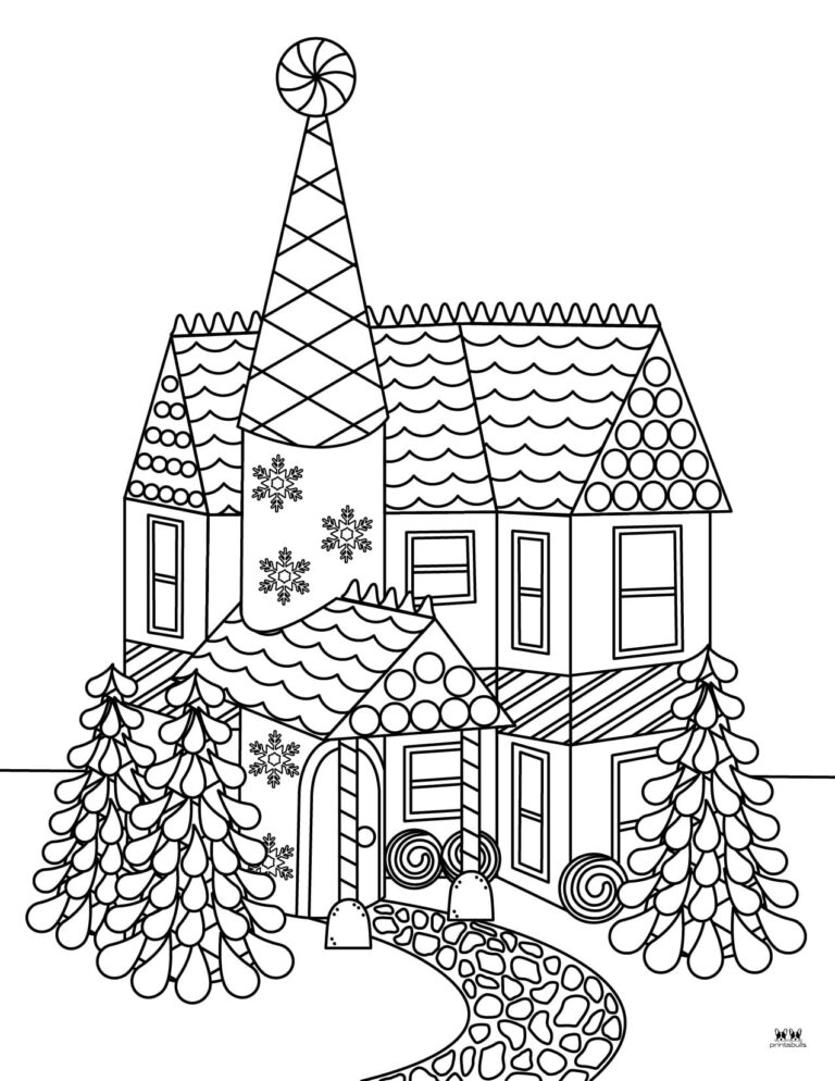 Gingerbread House Coloring Pages - 25 FREE Pages | Printabulls