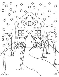 Gingerbread House Coloring Pages - 25 FREE Pages | Printabulls