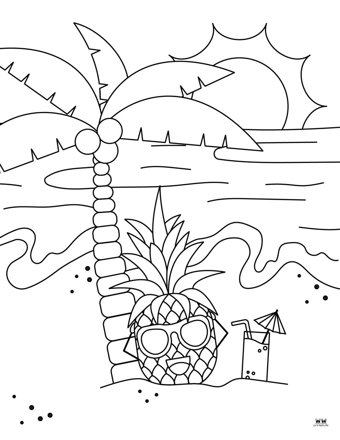 Pineapple Coloring Pages - 25 FREE Pages | Printabulls