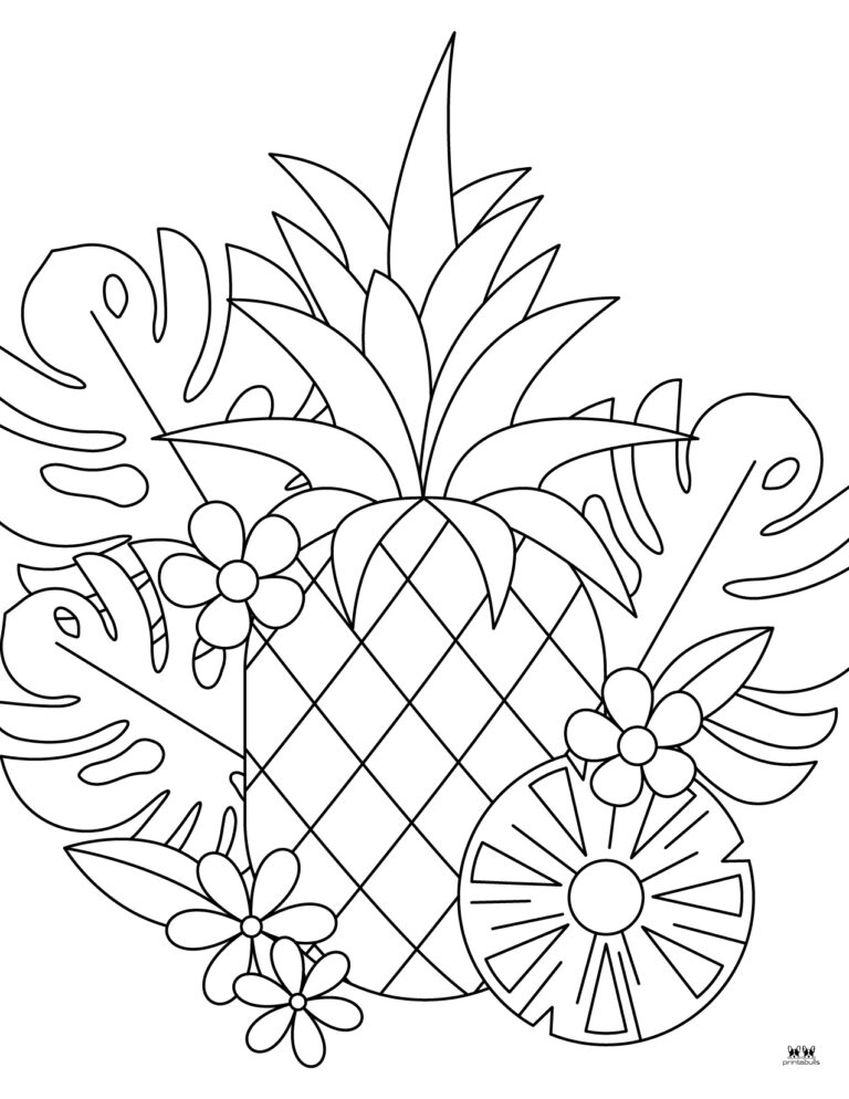 Pineapple Coloring Pages - 25 FREE Pages | Printabulls