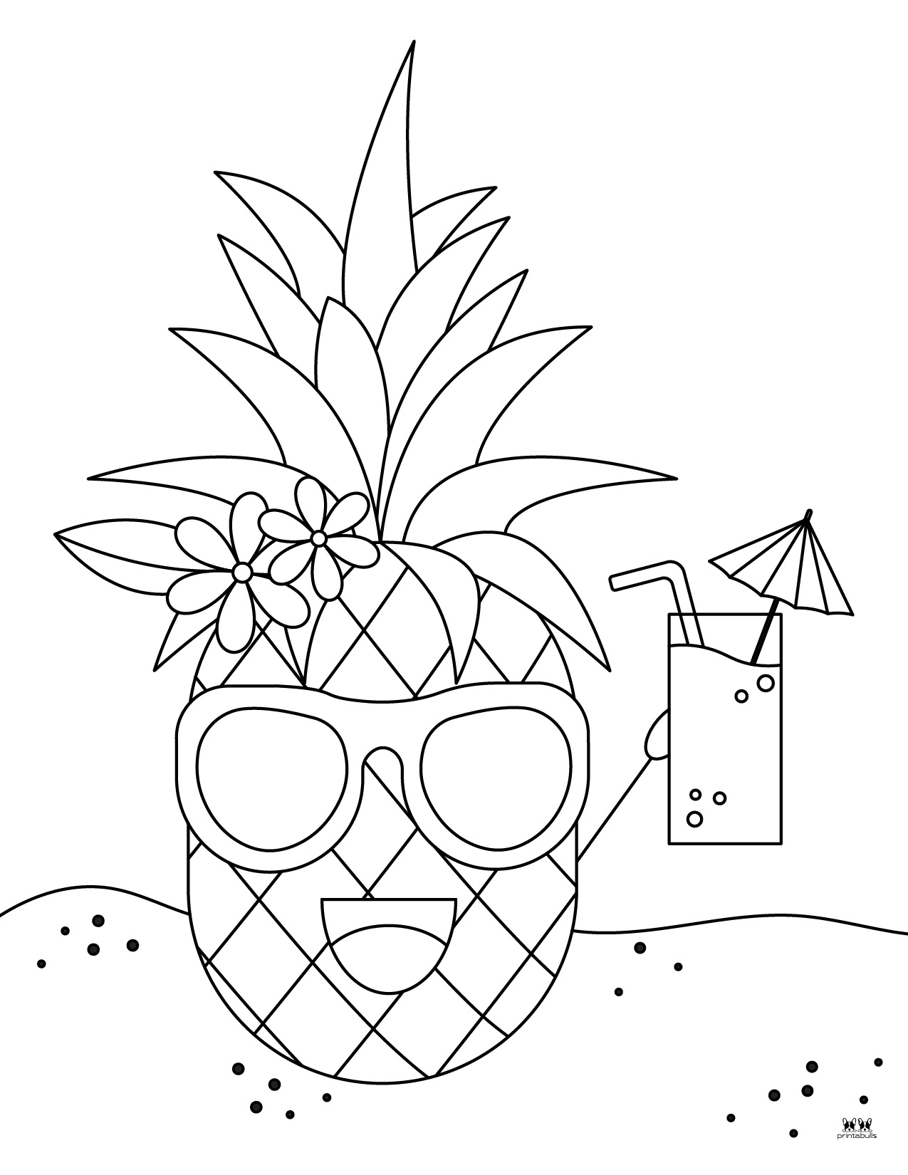 Pineapple Coloring Pages - 25 FREE Pages | Printabulls