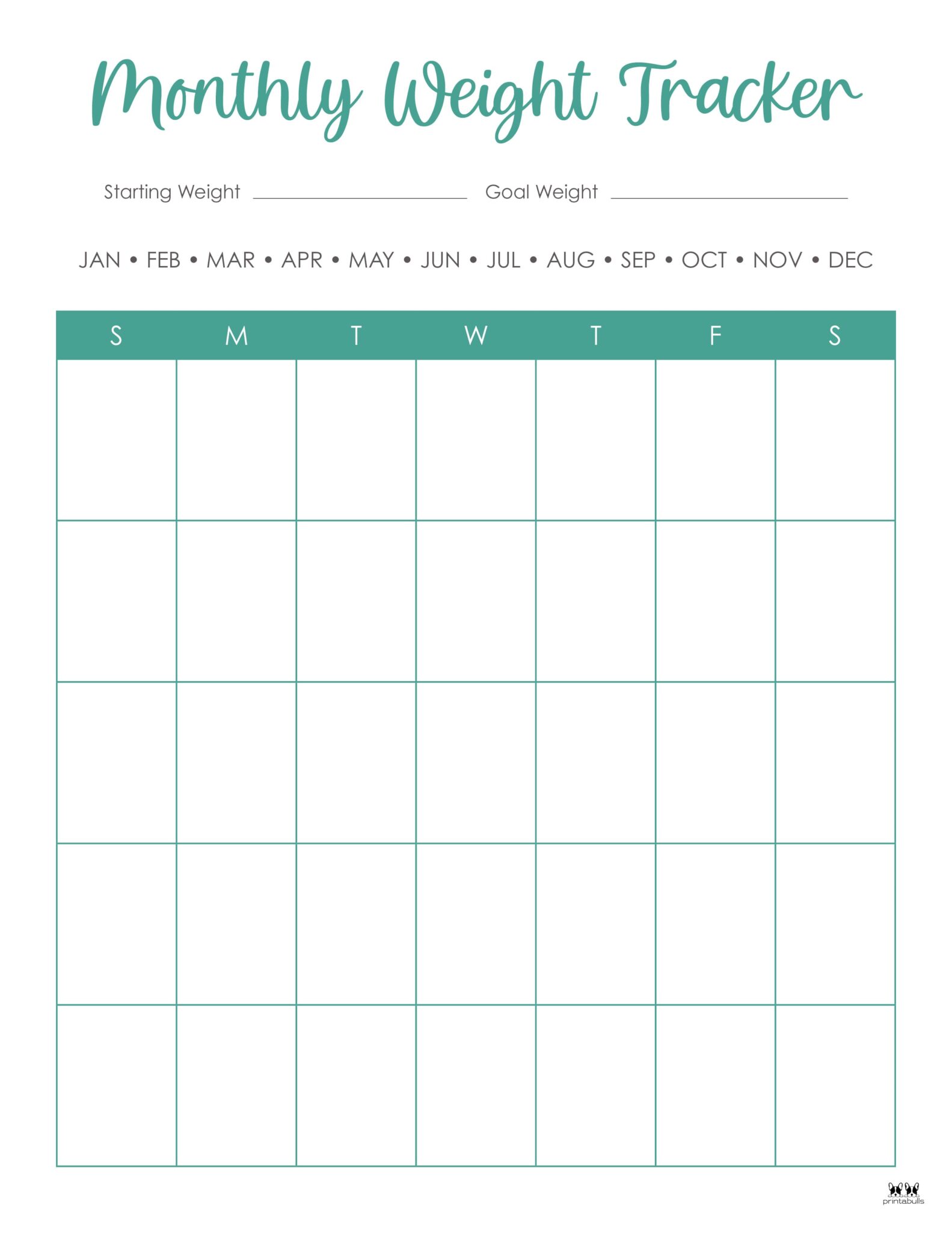 Weight Loss Trackers 29 FREE Printables Printabulls