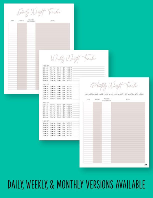 Free Printable Weight Loss Tracker {Plus Habit Tracker & Weigh-in Chart}