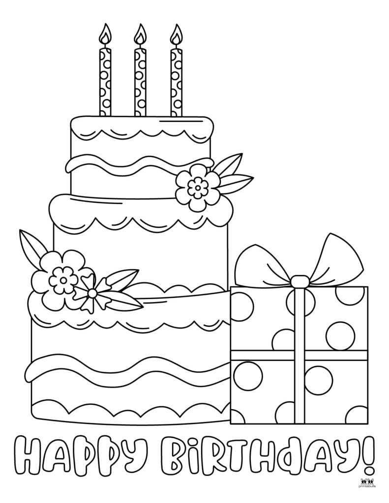 Kids-n-fun.com | 24 coloring pages of Birthday cakes