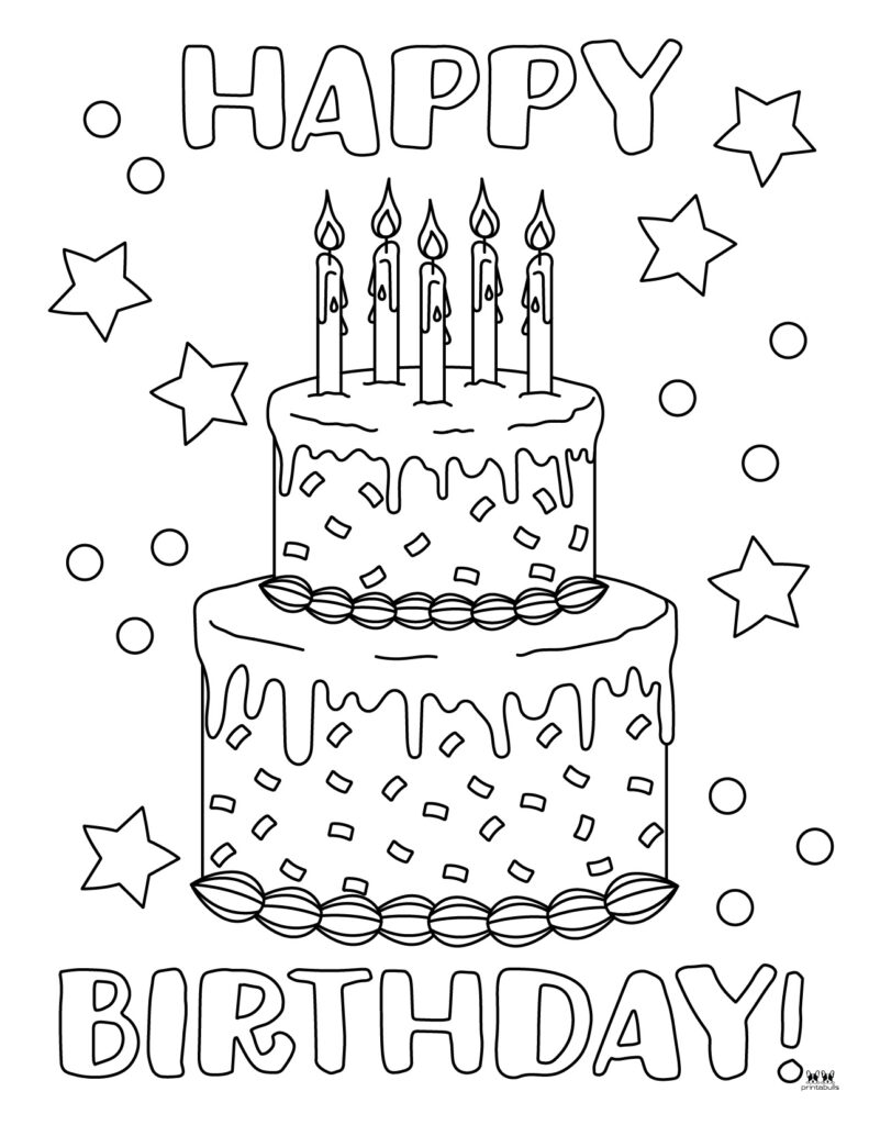 birthday cake no candles coloring page