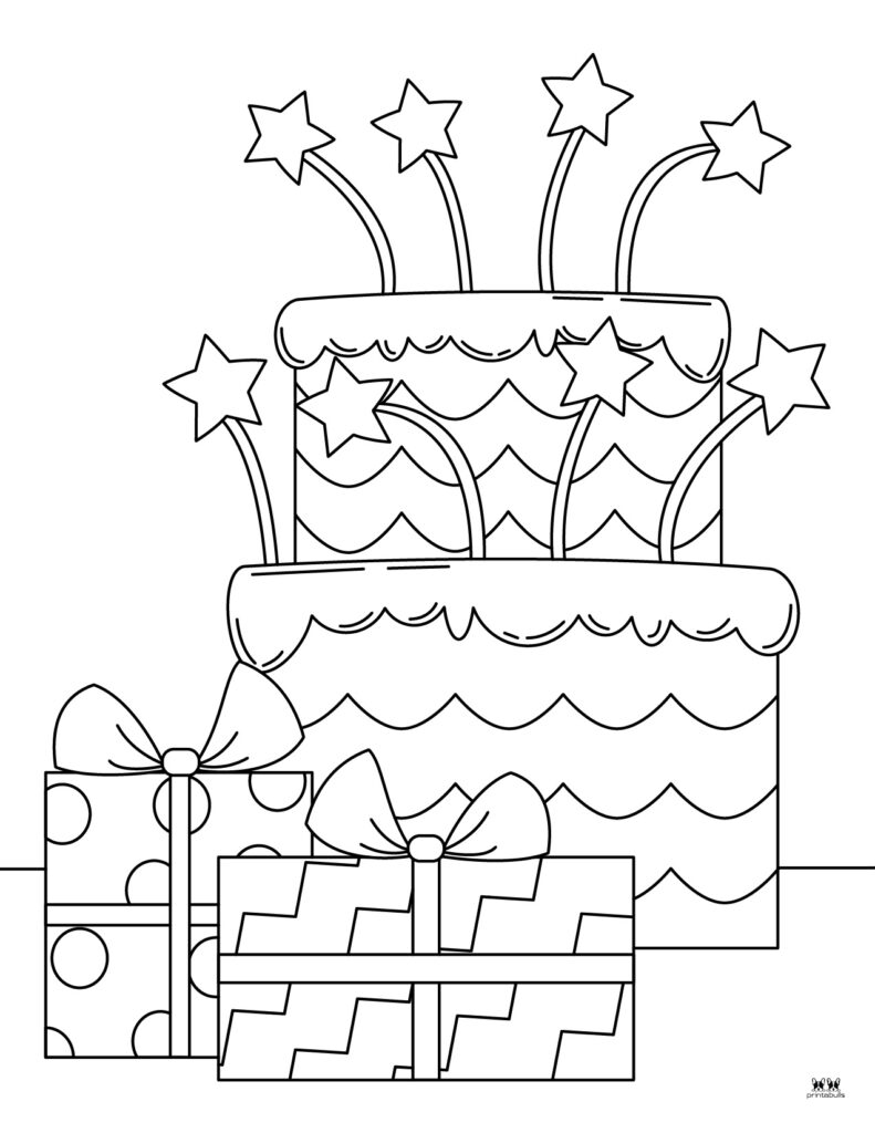 Unicorn cake coloring page - Coloring Pages Online