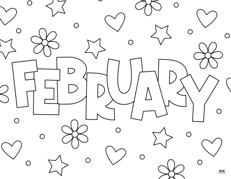 February Coloring Pages - 25 FREE Pages | Printabulls