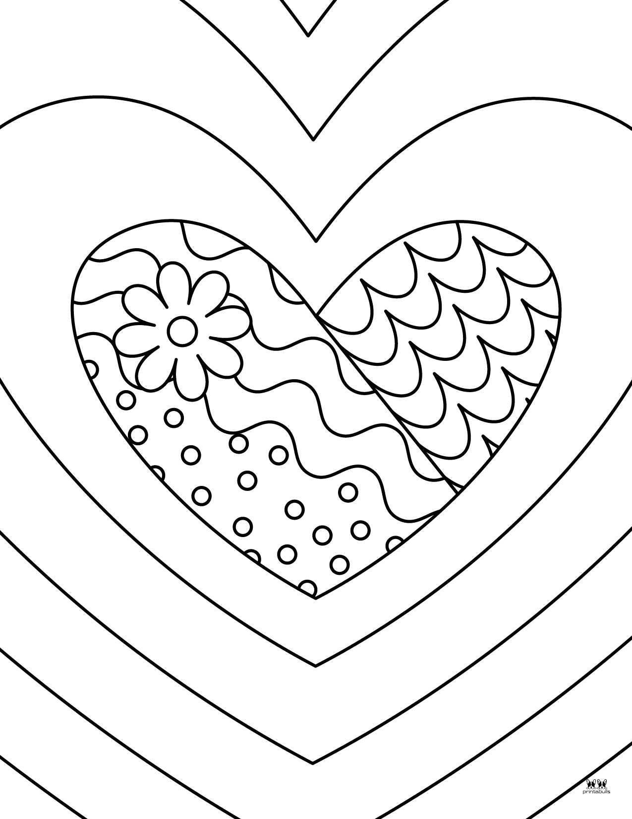 Heart Coloring Pages - 25 FREE Pages | Printabulls