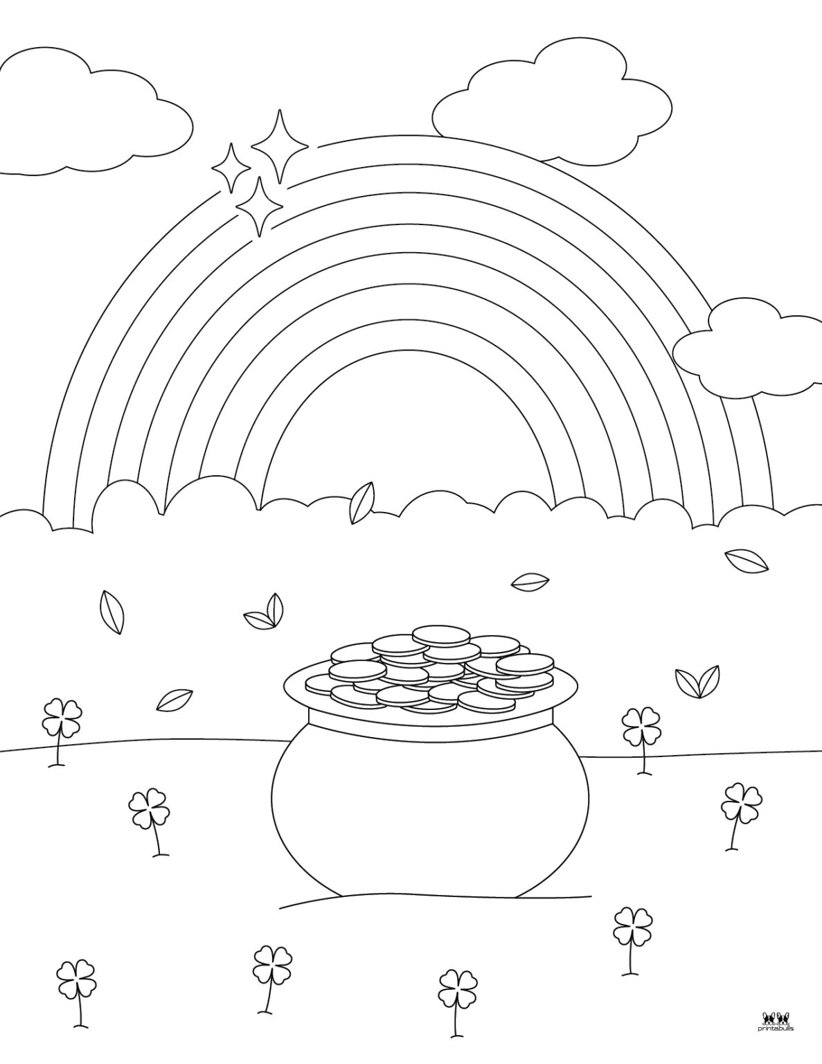 Pot of Gold Templates & Coloring Pages 33 Pages Printabulls