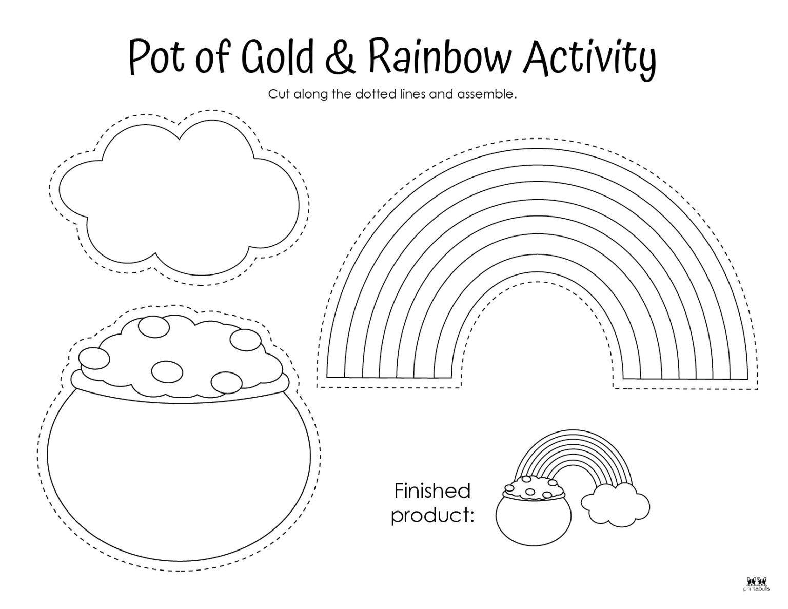 Pot of Gold Templates & Coloring Pages 33 Pages Printabulls