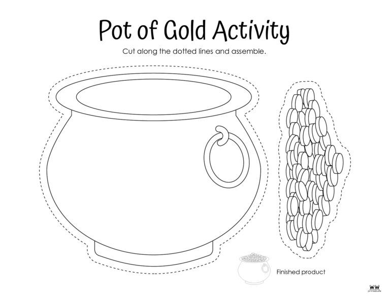 Pot of Gold Templates & Coloring Pages 33 Pages Printabulls