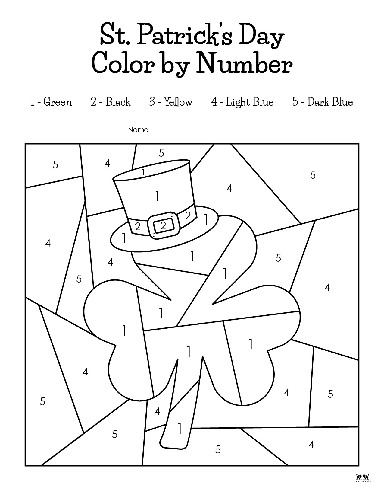 St. Patrick's Day Color By Number - 10 FREE Pages | Printabulls