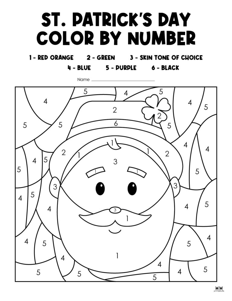 St. Patrick's Day Color By Number - 10 FREE Pages | Printabulls