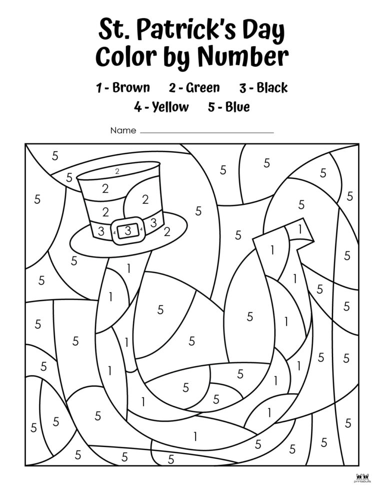 St. Patrick's Day Color By Number - 10 FREE Pages | Printabulls