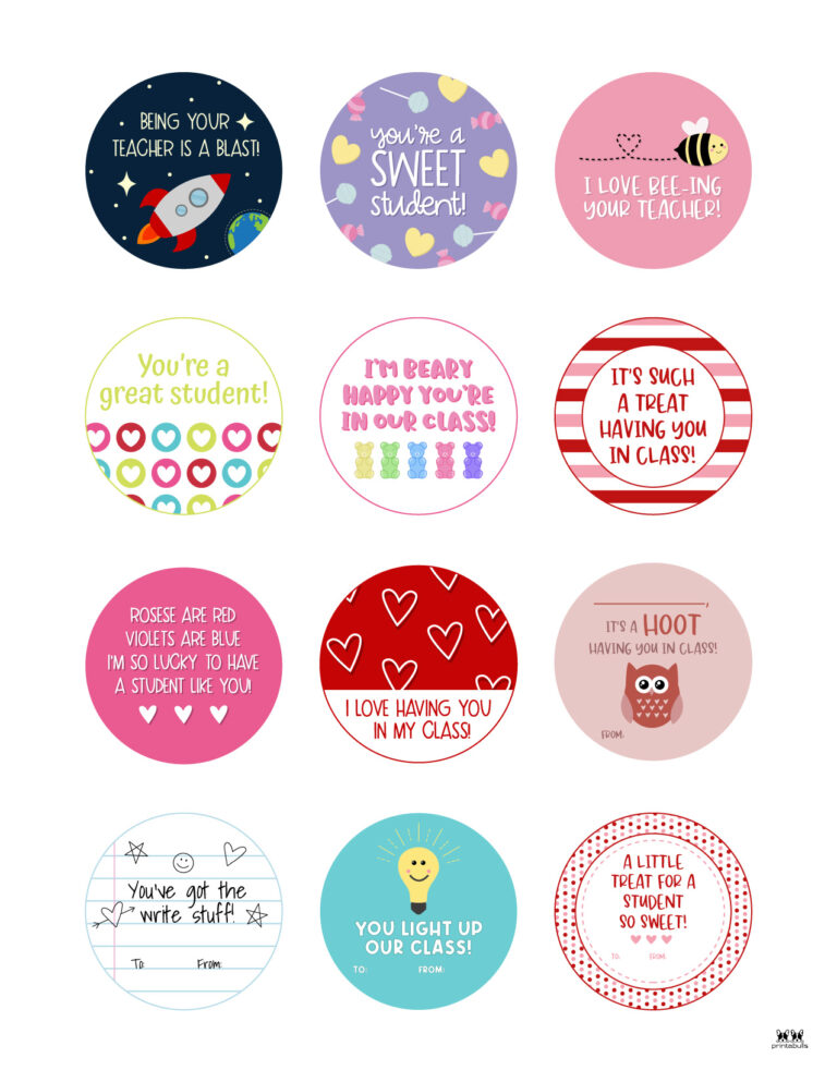 Valentine Tags - 300 FREE Printable Tags | Printabulls