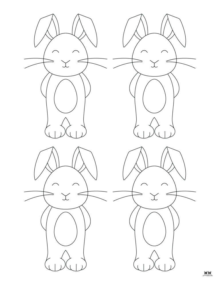 Easter Bunny Templates & Outlines - 53 FREE Pages | Printabulls