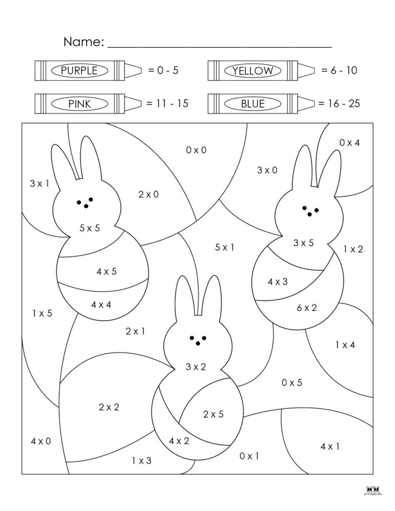 Easter Color By Number - 10 FREE Printable Pages | Printabulls