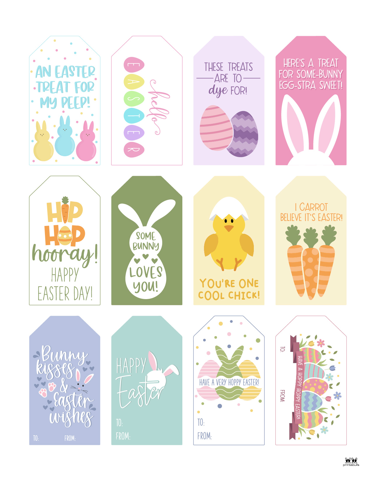 Easter Tags - 300 FREE Printable Gift Tags | Printabulls