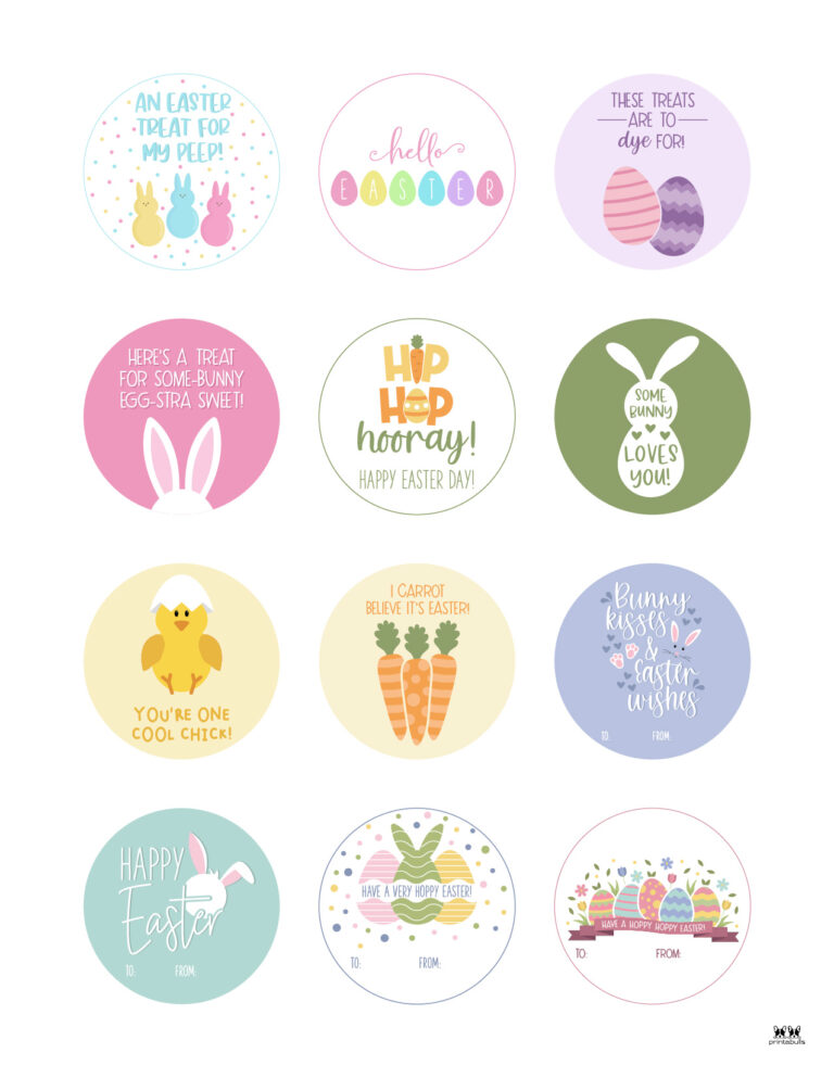 Easter Tags - 300 FREE Printable Gift Tags | Printabulls