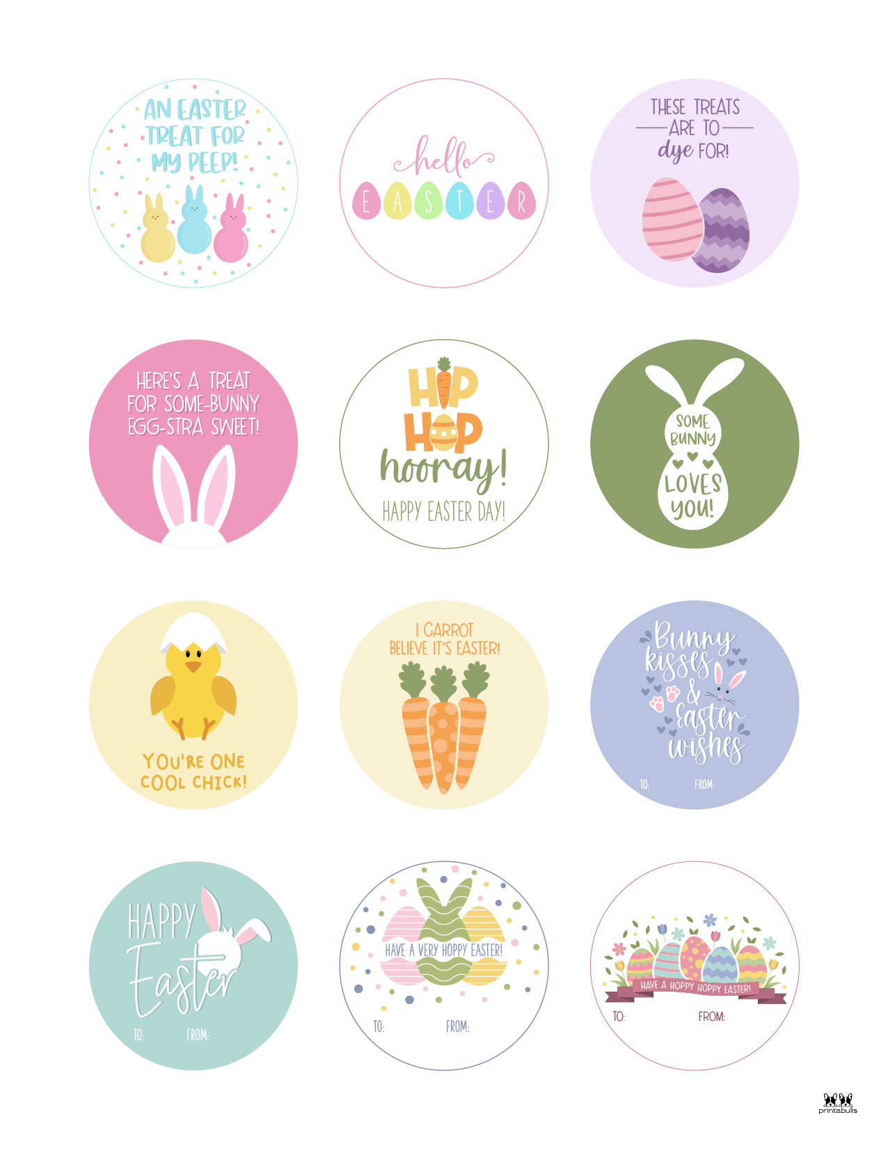 Easter Tags - 300 FREE Printable Gift Tags | Printabulls