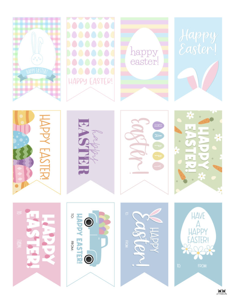 Easter Tags - 300 FREE Printable Gift Tags | Printabulls