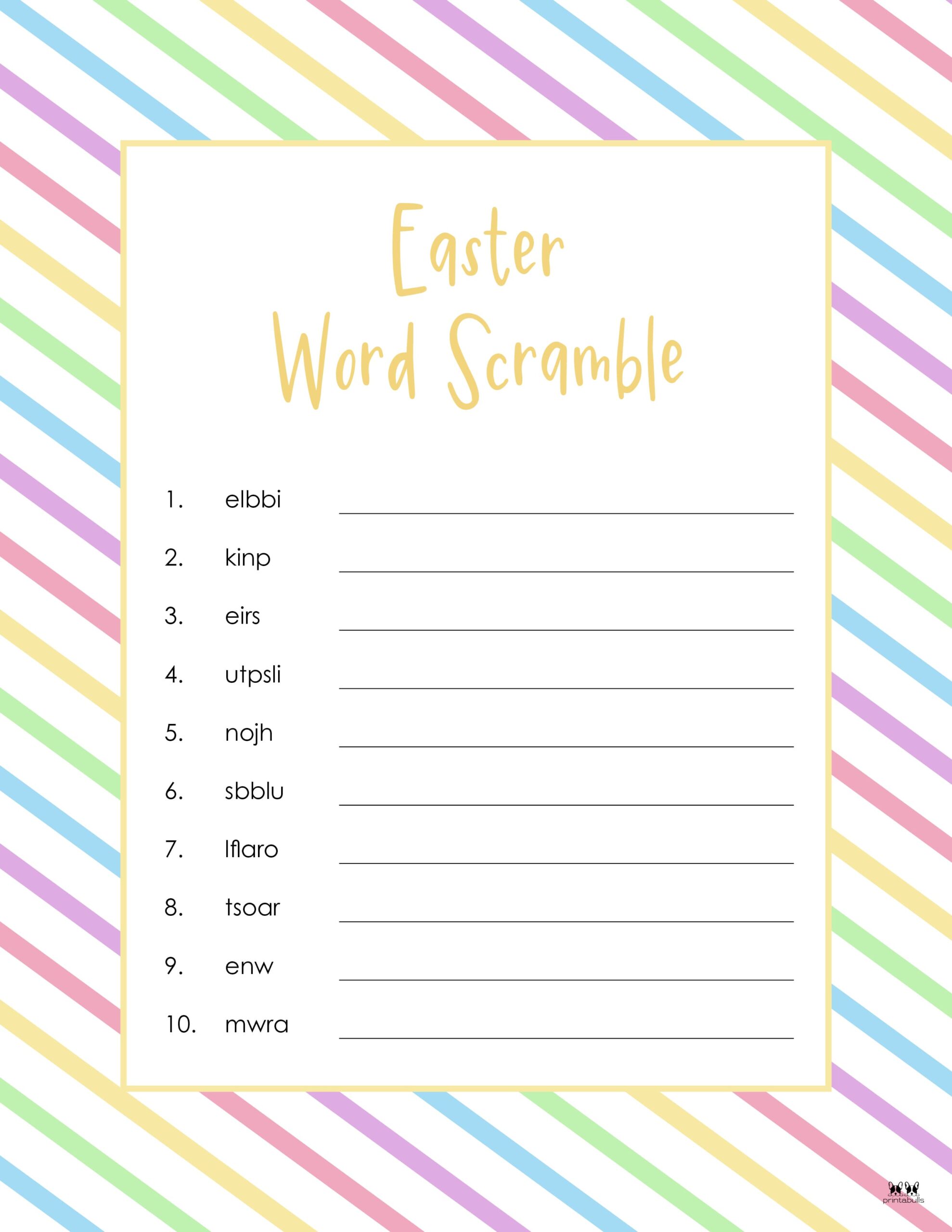 Easter Word Scrambles - 15 FREE Printables | Printabulls
