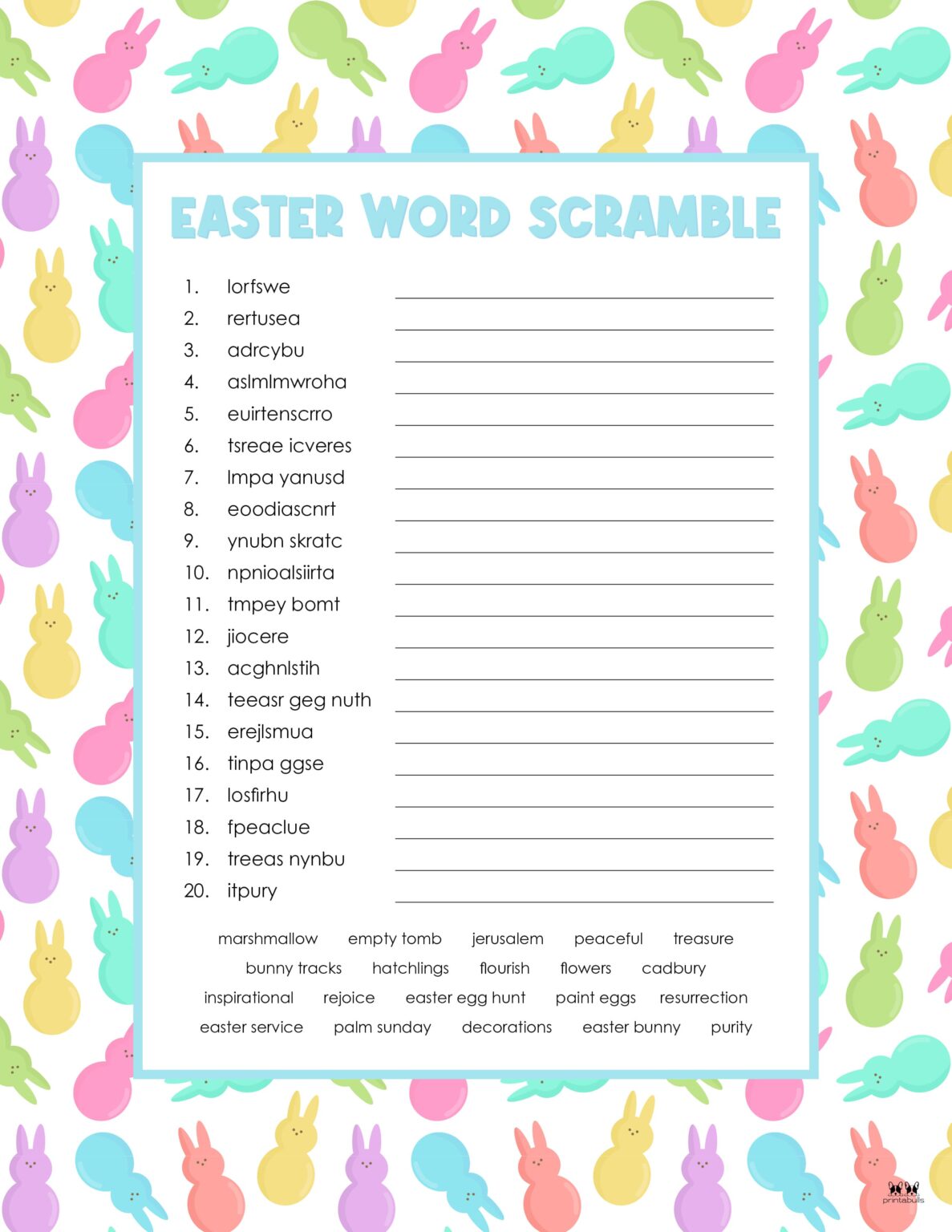 Easter Word Scrambles - 15 FREE Printables | Printabulls