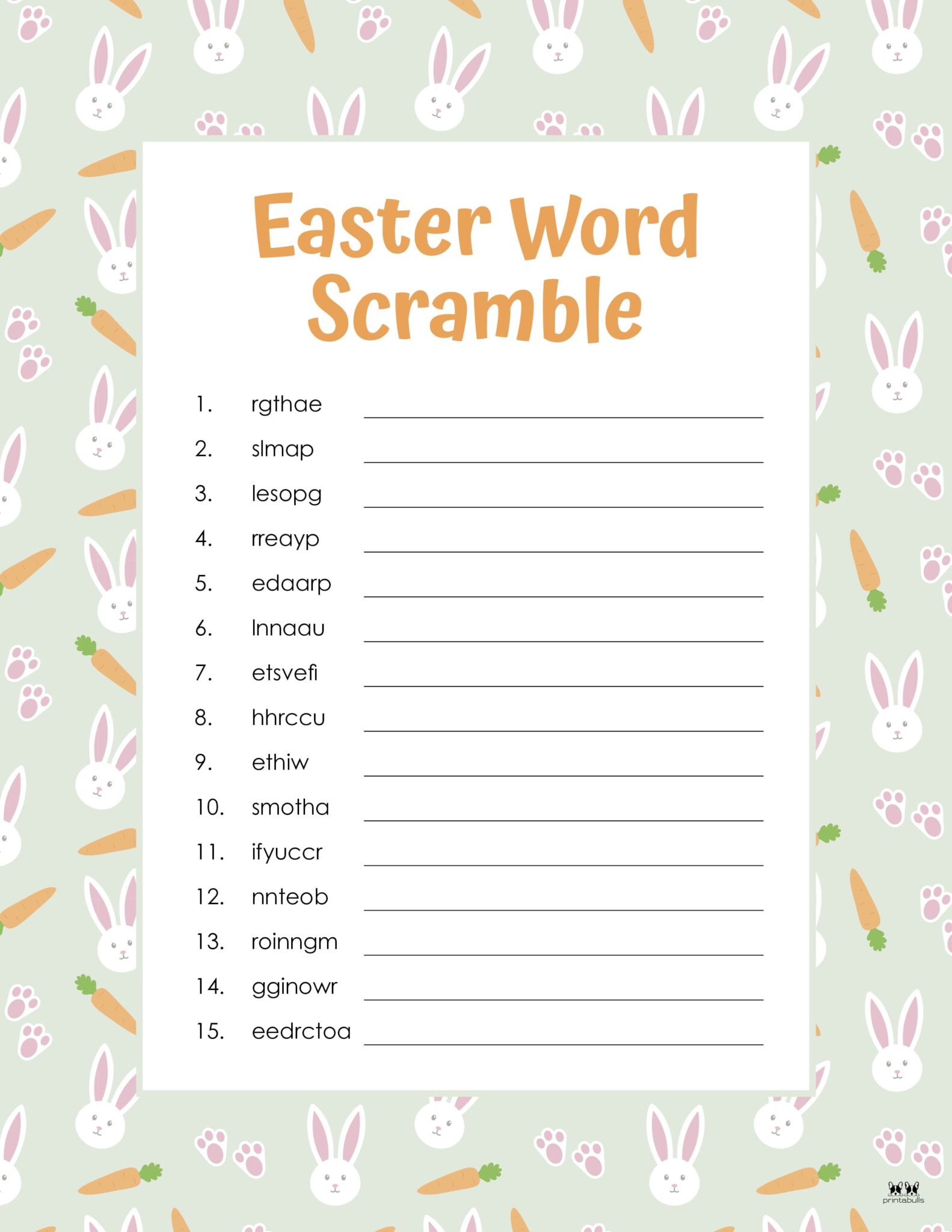 Easter Word Scrambles - 15 FREE Printables | Printabulls