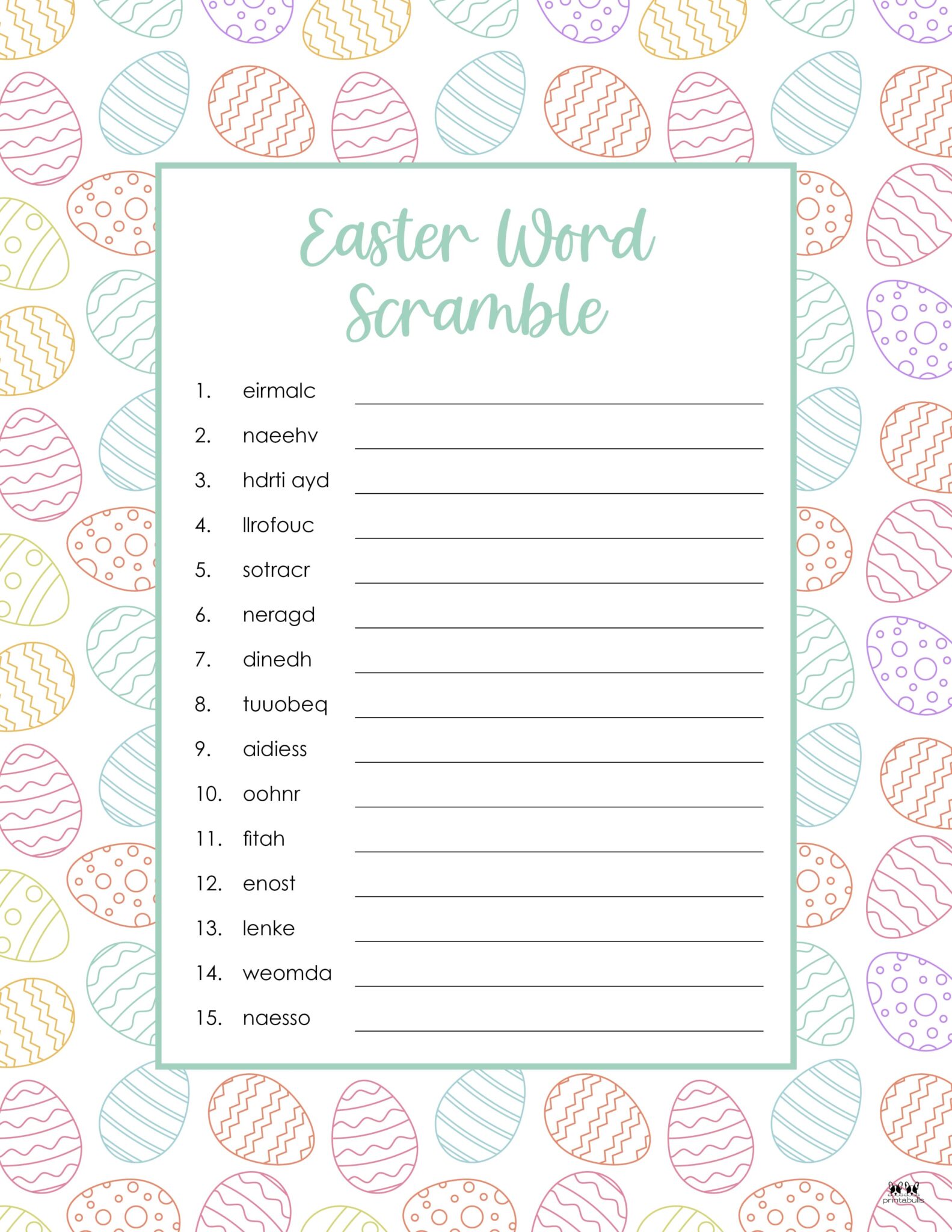 Easter Word Scrambles - 15 FREE Printables | Printabulls