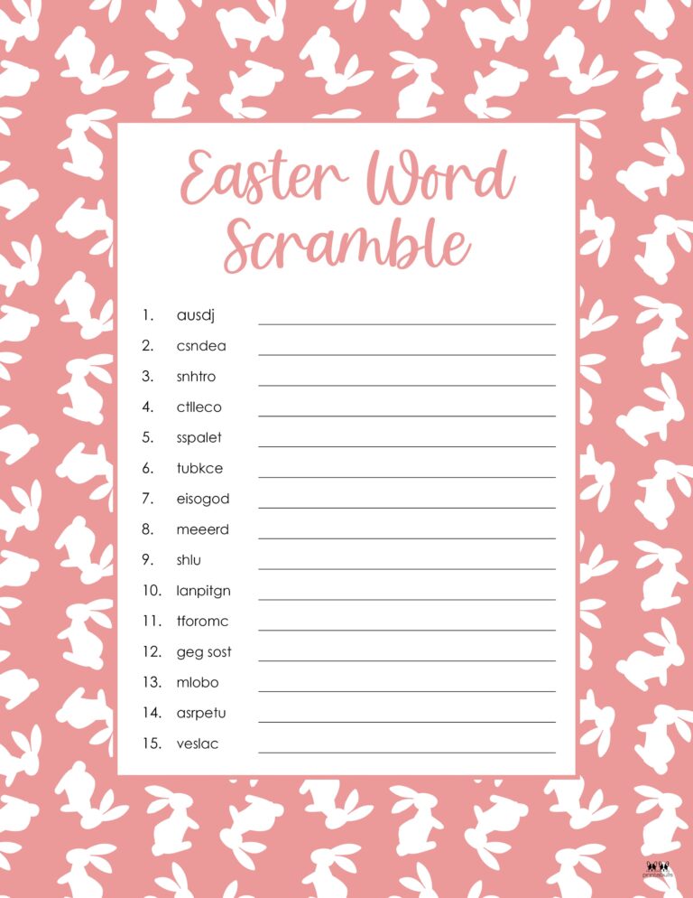 Easter Word Scrambles - 15 FREE Printables | Printabulls