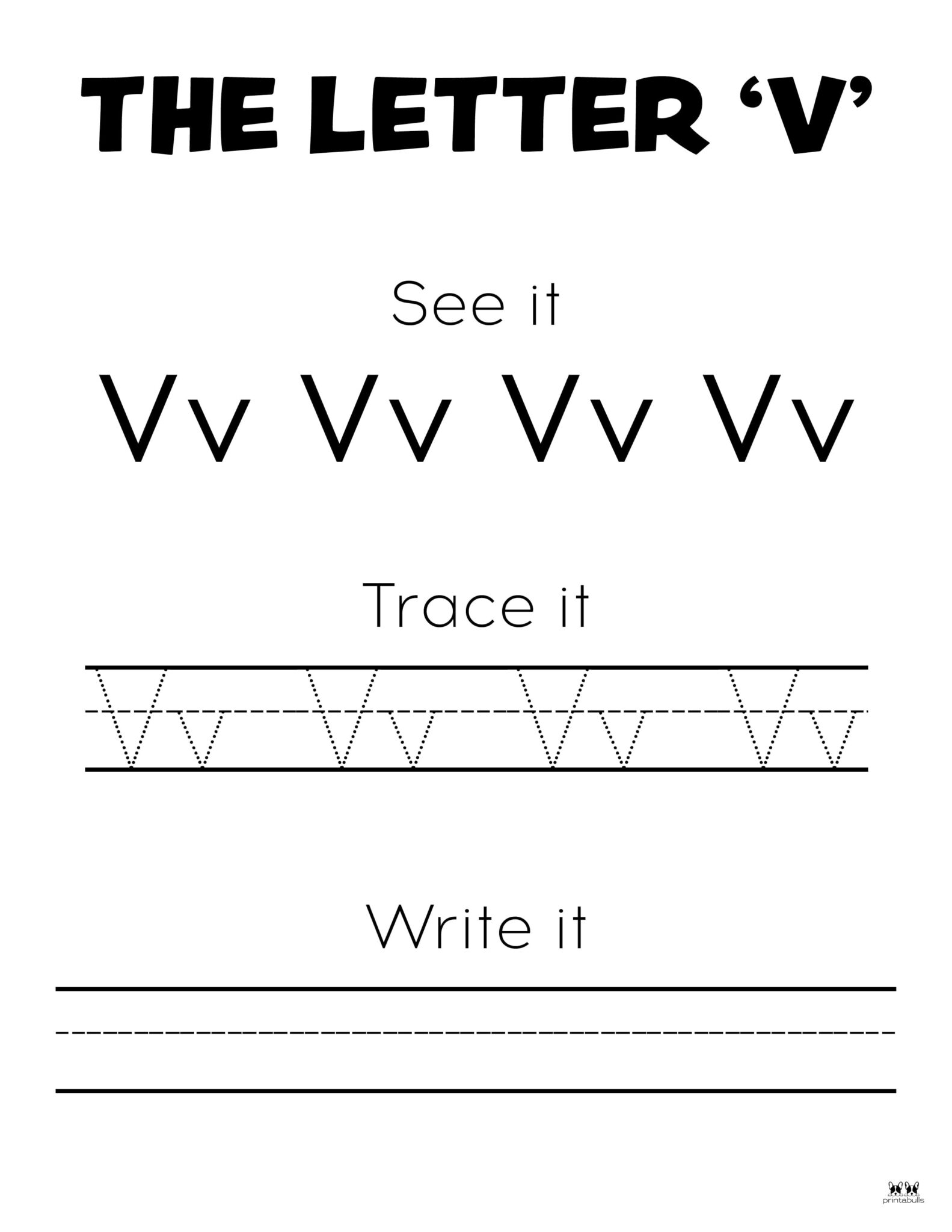 Letter V Worksheets - 50 FREE Printables | Printabulls