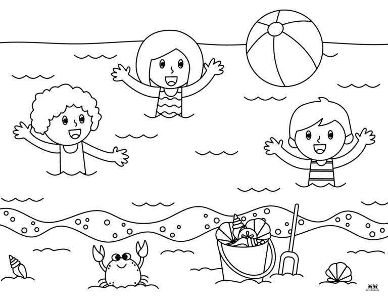 Beach Coloring Pages - 25 FREE Pages | Printabulls