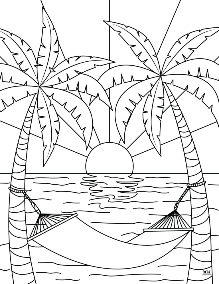 Beach Coloring Pages - 25 FREE Pages | Printabulls