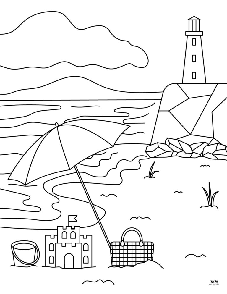 Beach Coloring Pages - 25 FREE Pages | Printabulls