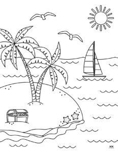 Beach Coloring Pages - 25 FREE Pages | Printabulls