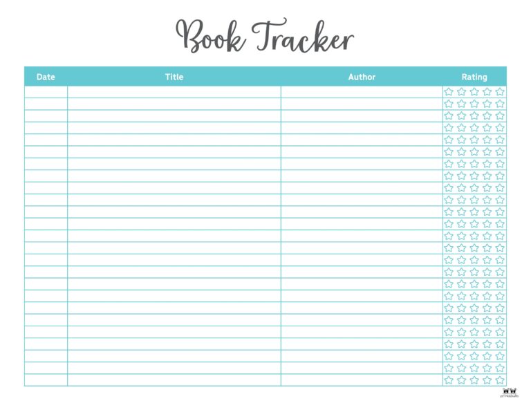 Book Trackers - 15 FREE Trackers | Printabulls