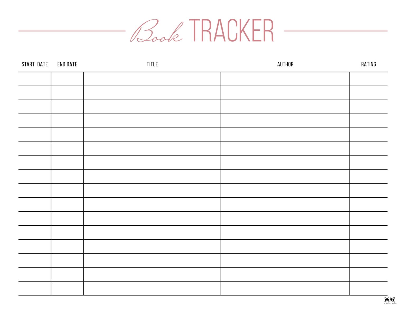 Book Trackers - 15 FREE Trackers | Printabulls