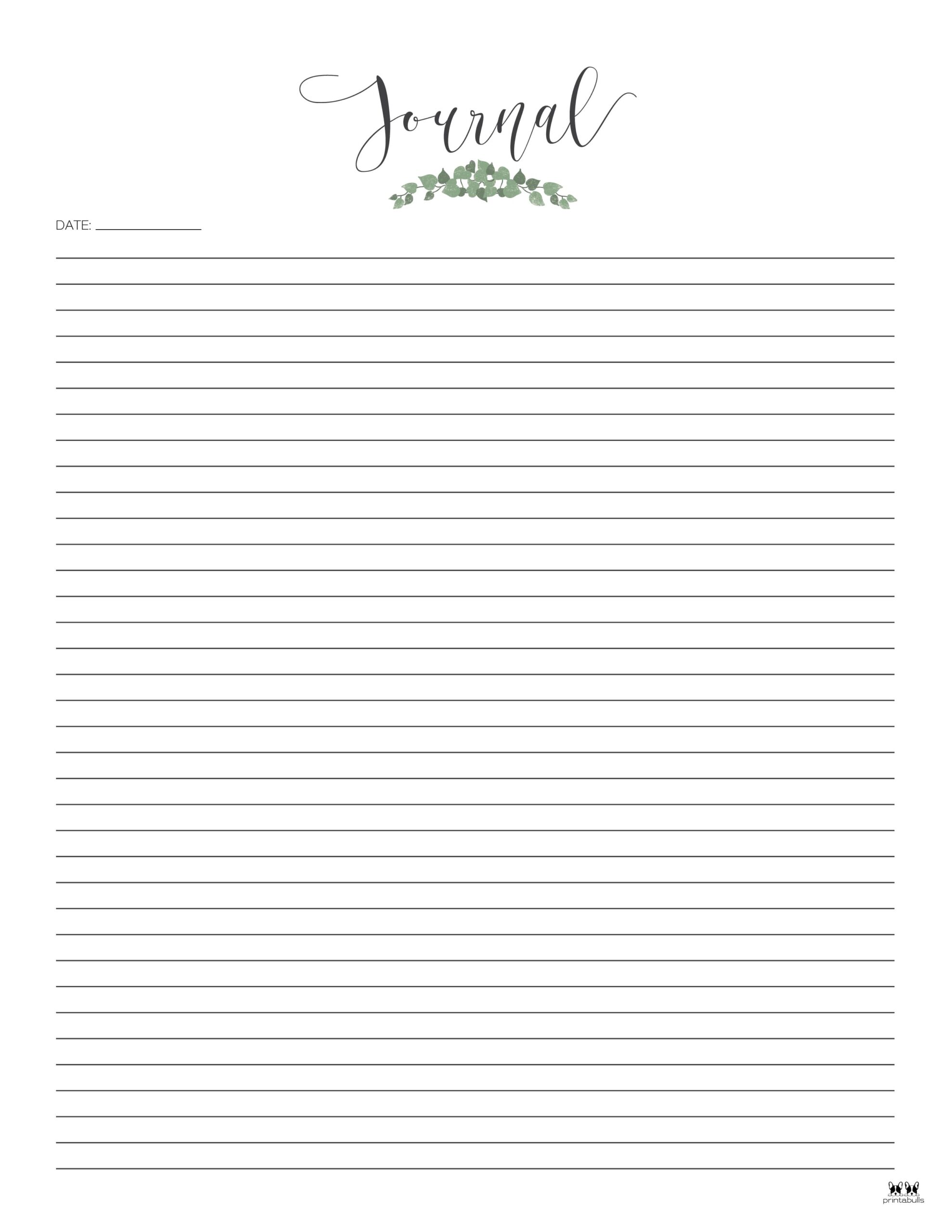 Journal Templates & Pages - 25 FREE Printables | Printabulls