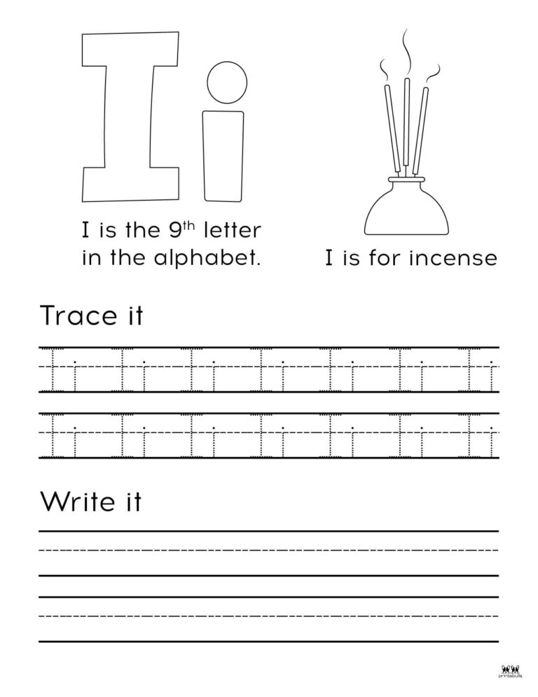 Letter I Worksheets - 50 FREE Printables | Printabulls