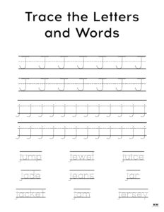 Letter J Worksheets - 50 Free Printables 