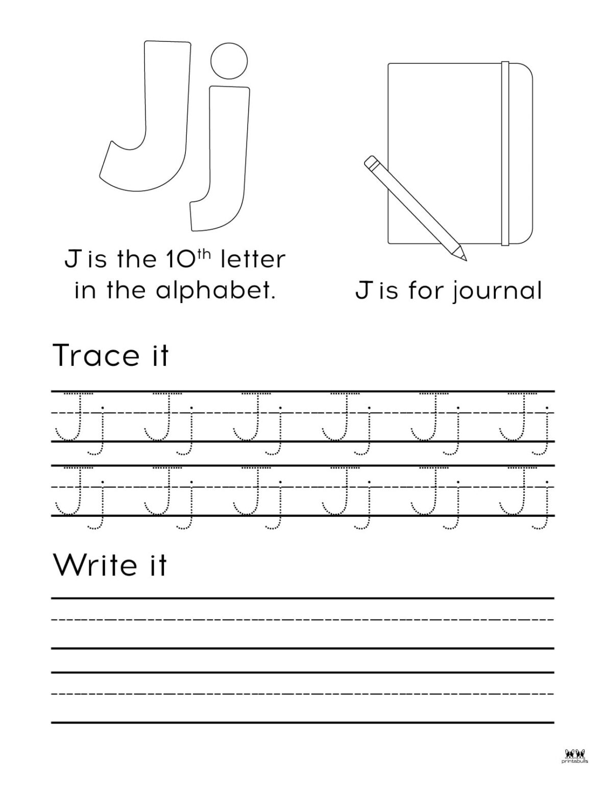 Letter J Worksheets - 50 FREE Printables | Printabulls