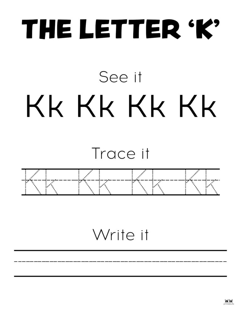 Letter K Worksheets - 50 FREE Printables | Printabulls