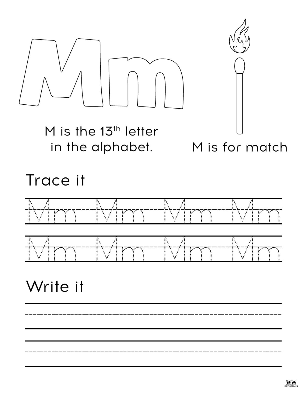 Letter M Worksheets - 50 FREE Printables | Printabulls