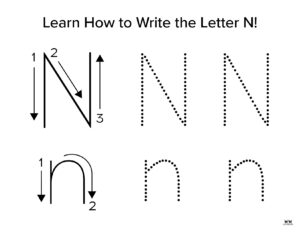 Letter N Worksheets - 50 FREE Printables | Printabulls